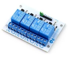 Relės modulis Velleman 4 kanalai - 10A/250VAC kontaktai - 5V ritė