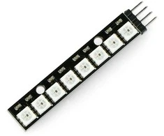 Oem RGB LED juosta WS2812 5050 x 8 šviesos diodai - 53 mm - lituotos jungtys