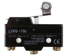 Ribinis jungiklis 15A - 380VAC - LXW5-11G2 - 40 mm svirtis su ritinėliu