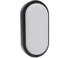 Sieninis šviestuvas Riga oval LED šviestuvas 12W 4000K IP65 Eurolight Juodas
