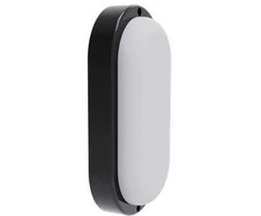 Sieninis šviestuvas Riga oval LED šviestuvas 12W 4000K IP65 Eurolight Juodas