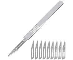 Oem Rinkinys - chirurginiai peiliai - 10 vnt - 11 tipo skalpelis - skalpelio rankena