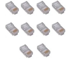Oem RJ45 kištukas 8P8C - Antgalis 10 vnt, - Interneto LAN RJ-45 kištukas