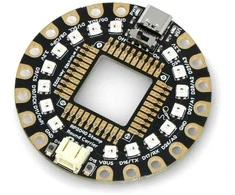 RP2040 Stamp Round Carrier - bazinė plokštė RP2040 mikrovaldikliui - 16 NeoPixels šviesos diodų - PiMoroni SP027