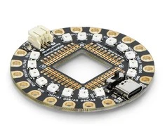 RP2040 Stamp Round Carrier - bazinė plokštė RP2040 mikrovaldikliui - 16 NeoPixels šviesos diodų - PiMoroni SP027