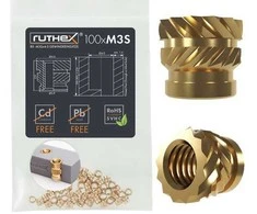 Ruthex M3 Trumpas sriegiuotas įdėklas – Rx-M3Sx4.0 - 100vnt