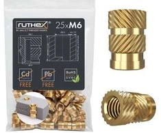 Ruthex M6 srieginis įdėklas – Rx-M6x12.7 - 25 vnt