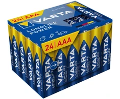 Šarminės baterijos VARTA LR03 Longlife Power Cube pakuotė, 24 vnt./dėžutė