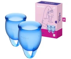 Satisfyer Menstruacinė taurelė Pasijauskite savimi patenkinti (mėlyna)