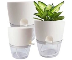 Oem Savaime laistantis gėlių vazonas – 14.5 cm – baltas – su