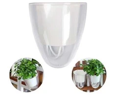 Oem Savaime laistantis gėlių vazonas – 14.5 cm – baltas – su