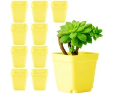 Savaime laistomas gėlių vazonas - 14.5 cm - baltas - su laistymo sistema