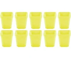 Savaime laistomas gėlių vazonas - 14.5 cm - baltas - su laistymo sistema