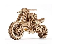 Scrambler UGR-10 su šonine vežimėliu - mechaninis sulankstomas modelis - lukštas - 380 elementų - Ugearsmodels 70137