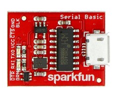 Serial Basic, keitiklis USB-UART CH340G, microUSB prievadas, SparkFun DEV-14050