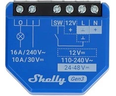 Shelly 1 Gen3 rinkinys iš 4 WiFi/Bluetooth valdiklių