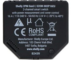 „Shelly 2PM Gen3“ „WiFi“ / „Bluetooth“ (4 vnt.)