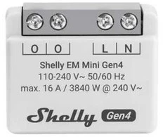 Shelly EM Mini Gen4 galios matuoklio modulis 16A (WiFi, Bluetooth, Zigbee, Matter)