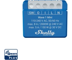 Shelly Qubino Wave 1 Mini 1-kanalo 8 A išmanusis jungiklis su sausais kontaktais