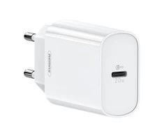 Sieninis įkroviklis Remax, RP-U70, USB-C, 20W (baltas)