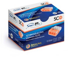 Simet SCP3 plug-in greitoji jungtis - 3 takeliai 4mm 32A/450V - Perfect Quick connector - 100 vnt.