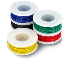 Skirtingų spalvų 22AWG vielos ričių rinkinys - 5 vnt - justPi
