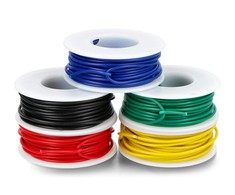Skirtingų spalvų 22AWG vielos ričių rinkinys - 5 vnt - justPi