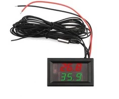 Oem Skydinis termometras su zondu – DC 4-28V – 55 ~ + 120°C – Du kanalai – Raudona/Žalia