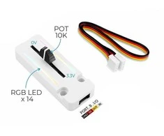 Šliaužiklinis potenciometras B10K + RGB šviesos diodai - išplėtimo modulis skirtas M5Stack kūrimo moduliui