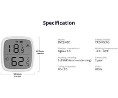 Sonoff SNZB-02D Zigbee 3.0 temperatūros ir drėgmės sensorius su LCD ekranu