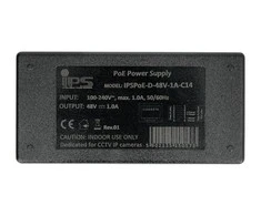 Stalinio kompiuterio PoE maitinimo šaltinis - RJ45 - su IEC C14 lizdu - 48V / 1A / 48W - juodas - IPS