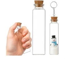 Stiklinis butelis su kamščiu 30 ml 2.2 x 12 cm buteliukas skaidrus buteliukas