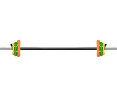 Sulankstoma štanga su ketaus svoriu, 140 cm štanga, 20 kg treniruočių rinkinys, REBEL ACTIVE