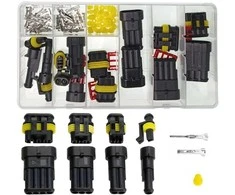 Oem Superseal 4 kontaktų jungčių rinkinys – kištukas + lizdas, 4 kontaktų – hermetiška jungtis – sandari