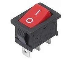 Oem Svirties jungiklis 15x10mm KCD11 - raudonas - 3PIN - 250VAC/3A - ĮJUNGTAS-IŠJUNGTAS