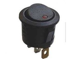 Oem Svirties jungiklis – SMRS101-6LDR – 20A/12V DC – apvalus – ON-OF – juodas – raudonas LED