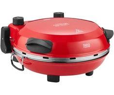 Vaflinė TEESA SUPREME FUN picos krosnelė 1200 W, 400 laipsnių, du šildytuvai, raudona