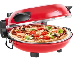 Vaflinė TEESA SUPREME FUN picos krosnelė 1200 W, 400 laipsnių, du šildytuvai, raudona