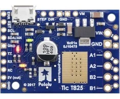 Tic T825, USB žingsninio variklio valdiklis 45V/2.5A, surinktas, Pololu 3130
