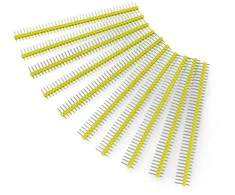 Tiesi auksinė 1x40 jungtis su 2.54mm rastru - geltona - 10 vnt - justPi