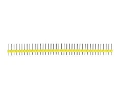 Tiesi auksinė 1x40 jungtis su 2.54mm rastru - geltona - 10 vnt - justPi