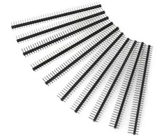 Tiesi auksinių kaiščių 1x40 jungtis su 2.54mm rastru - juoda - 10 vnt - justPi