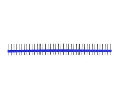 Tiesi auksinių kaiščių 1x40 jungtis su 2.54mm rastru - mėlyna - 10 vnt - justPi