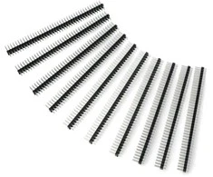 Tiesi auksinių kaiščių 2x40 jungtis su 2.54mm rastru - juoda - 10 vnt - justPi