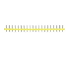 Tiesi auksinių kaiščių 2x40 jungtis su 2.54mm rastru - geltona - 10 vnt - justPi