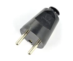 2285# Oem Tiesus kištukas WT-30 - į lizdą su įžeminimu - juodas