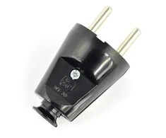 2285# Oem Tiesus kištukas WT-30 - į lizdą su įžeminimu - juodas