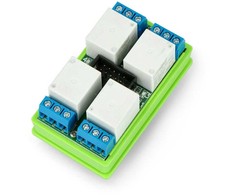 Tinycontrol LANKON-094 - relės modulis 4x 10A / ritė 45V GSM / LAN valdikliui - DIN bėgiui