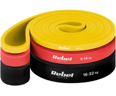 Rinkinys TPE mankštos juostų rinkinys - Power Band PT-S3, 4-32 kg, 3 TPE juostos, REBEL ACTIVE