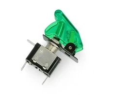 Tumbleris ON-OFF 12V / 20A su apšvietimu, žalias, Adafruit 3307